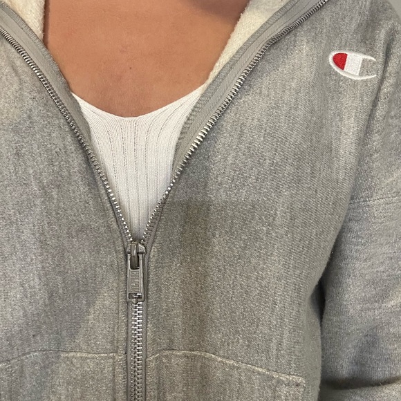 Champion gray zip up hoodie - Picture 4 of 5